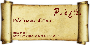Pénzes Éva névjegykártya